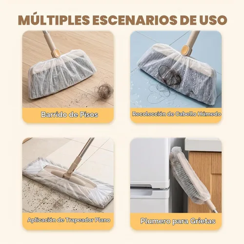 Vista 5 de Cubiertas desechables para escobas, toallitas no tejidas con banda elástica