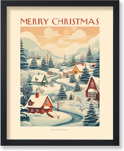 Vista 7 de Poster Master A Holly Jolly - Póster navideño, arte de invierno, diseño de pared moderno, regalo para hombres y mujeres, gran decoración para sala