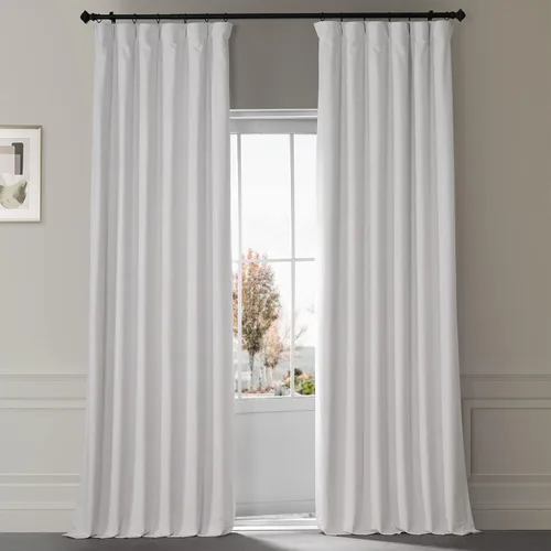 Vista 26 de HPD Half Price Drapes - Cortinas de terciopelo de lujo con bloqueo de luz para dormitorio (1 panel), 50W X 84L, cortinas Hotel con bloqueo de luz