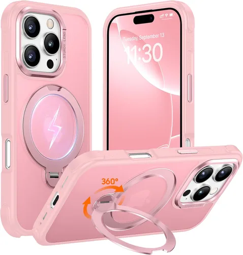 Vista 11 de Magnética para iPhone 12 e iPhone 12 Pro Funda, [con Soporte de Anillo Magnético Invisible Giratorio 360°][A Prueba de Golpes][Compatible