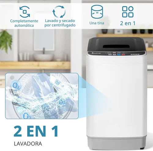 Vista 4 de Winado Lavadora completamente automática, lavadora portátil de carga superior de 17.6 libras con bomba de drenaje, 10 programas de lavado, 8 niveles
