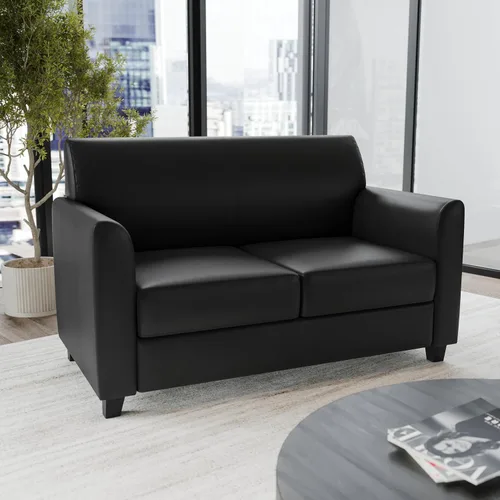 Vista 2 de Flash Furniture - Sofá biplaza de LeatherSoft negro de la serie Hercules Diplomat