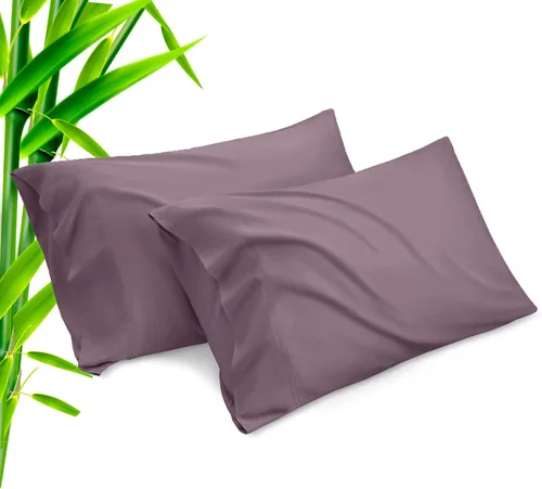 Vista 34 de Fundas de almohada tamaño estándar paquete de 2, fundas de almohada de rayón de bambú refrescantes con cierre de sobre, fundas de almohada frescas