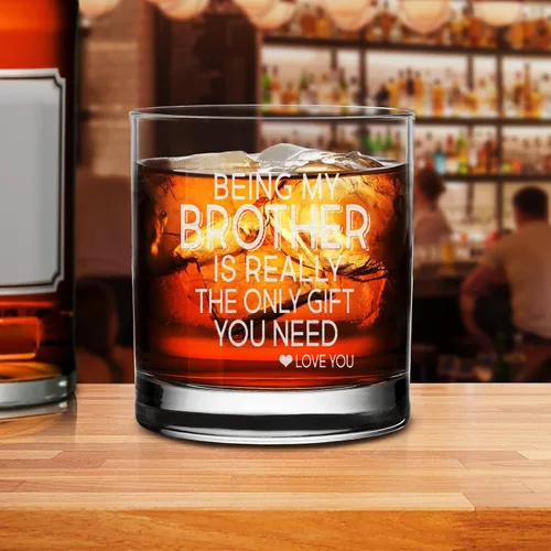 Vista 6 de Being my Brother is Really The Only Gift You Need Whisky Glass - Regalo sarcástico para hermanos