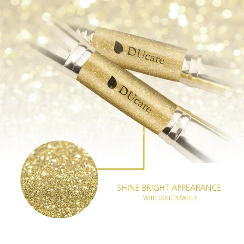 Vista 9 de DUcare Brochas de maquillaje profesionales con bolsa+Duo End Foundation Powder Buffer y pinceles de contorno