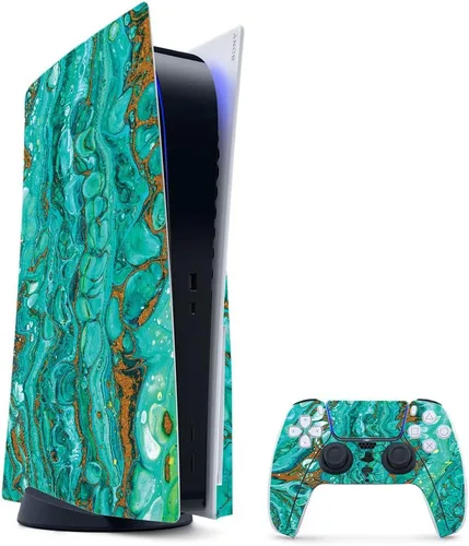 Vista 11 de MightySkins - Skin para juegos para PS5 / Playstation 5 Bundle – Mármol ámbar Envoltura protectora de vid Fácil de aplicar y cambiar