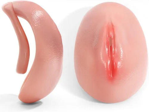 Vista 4 de Heuceo Jaula de castidad de coño realista masculino con 4 anillos, diseño de jaula de pene de vagina realista, cerradura de pene negativa invertida