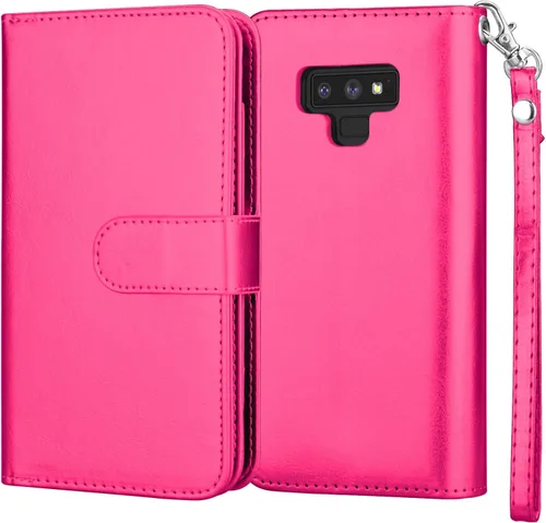 Vista 7 de Njjex Funda tipo cartera para Galaxy Note 9, para Note 9, piel sintética de lujo [9 ranuras para tarjetas] Funda con tapa para tarjeta de crédito