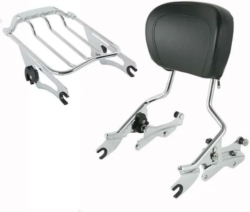 Vista 9 de TCMT Respaldo Desmontable para Pasajero Sissy Bar con Kits de Hardware de Acoplamiento de 4 Puntos Compatible con Harley Touring 2009-2013