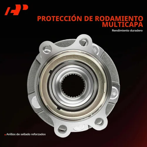 Vista 5 de A-Premium 2 rodamientos de rueda delantera y conjunto de cubo con 5 lengüetas compatibles con Nissan Murano 2003-2007, Quest 2004-2009