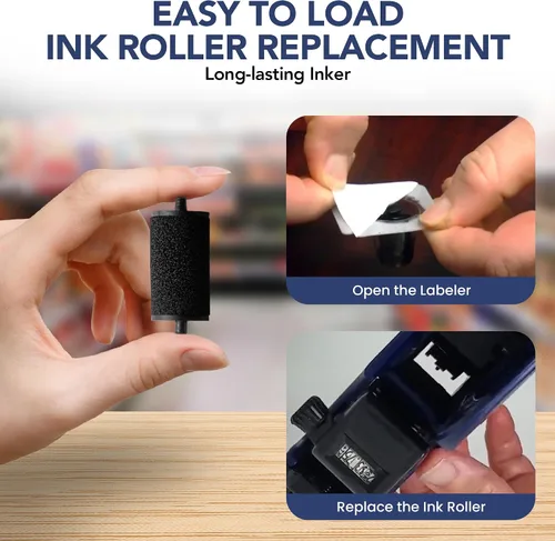 Vista 5 de Perco Lite Pricing Gun Labeler - Rollos de tinta de repuesto preferidos para pistola de precio Perco Lite, recarga de tinta fácil y cómoda incluso