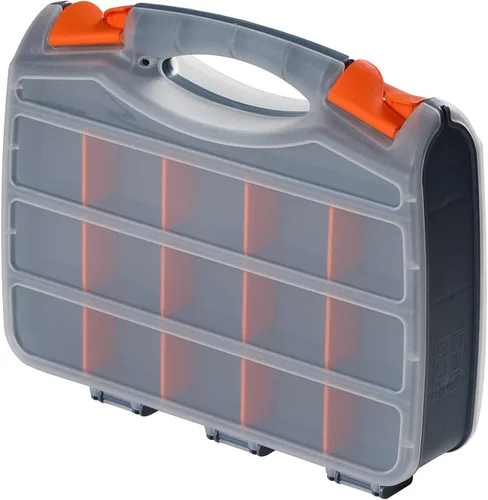 Vista 10 de Utoolmart Caja de herramientas, organizador de herramientas, caja de plástico con bandeja y organizadores, incluye cajas de piezas extraíbles