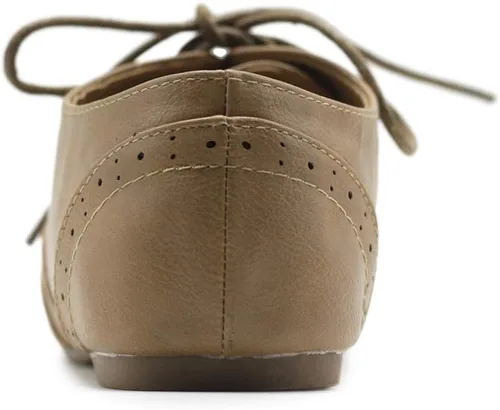Vista 4 de Ollio Oxford Zapatos para mujer, sin taco, de vestir, con cordones, clásicos