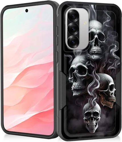 Vista 178 de Funda para Galaxy A14 5G, resistente de doble capa híbrida de policarbonato duro, goma suave, a prueba de golpes, funda protectora resistente