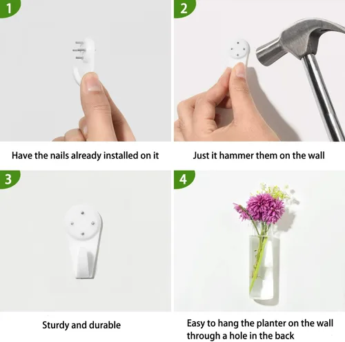 Vista 7 de Vumdua Paquete de 4 macetas de vidrio, transparentes, 5.9 pulgadas de alto x 1.85 pulgadas de profundidad, adecuadas para la mayoría de plantas