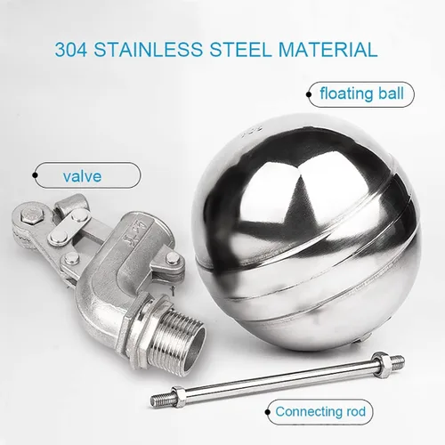 Vista 7 de Valve，Float Valve,Stainless Steel Floating Ball Float Valves, 1/2" 3/4" 1" 1-1/4" Water Tank Bend Elbow Floating Ball Valve, Adjustable Male Thread