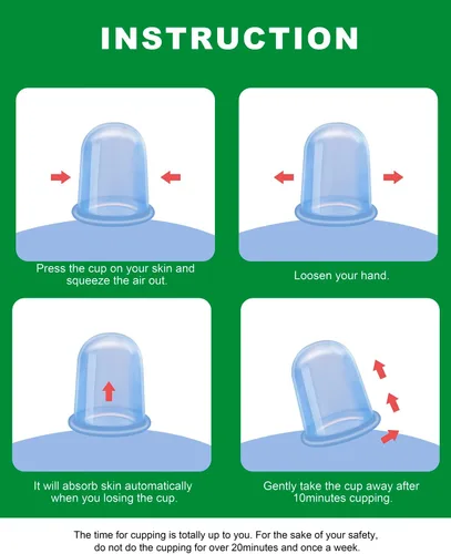 Vista 6 de Juegos de terapia de ventosas de silicona, masajeador de copa anticelulitis - Ventosa de succión al vacío para tratamiento de celulitis - Increíble