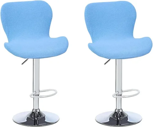 Vista 27 de Juego de 2 fundas para sillas de bar de altura de mostrador, fundas elásticas para taburetes de bar giratorios de jacquard, fundas protectoras