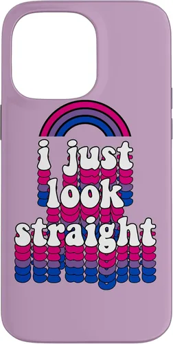 Vista 21 de I Just Look Straight Bisexual Rainbow Bisexual Pride Flag Case for iPhone 17