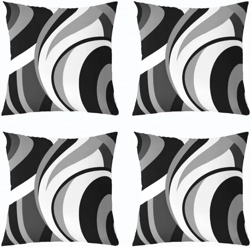 Vista 29 de Castle Fairy Fundas de almohada modernas con estampado de líneas geométricas de doble cara de 16 x 16 pulgadas, fundas de almohada de espirales