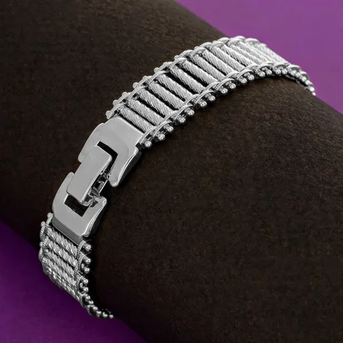 Vista 3 de LIFETIME JEWELRY Riccio Bar Bracelet 24k Real Gold Plated for Women and Men (10mm & 13mm)