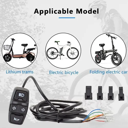 Vista 3 de Interruptor de bocina para faros delanteros de motocicleta, 48 V, impermeable, interruptor de encendido/apagado para scooter bicicleta eléctrica