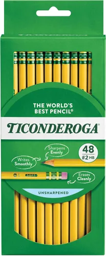Vista 11 de Ticonderoga Lápices de madera, preafilados, 2 HB suaves, amarillos, 12