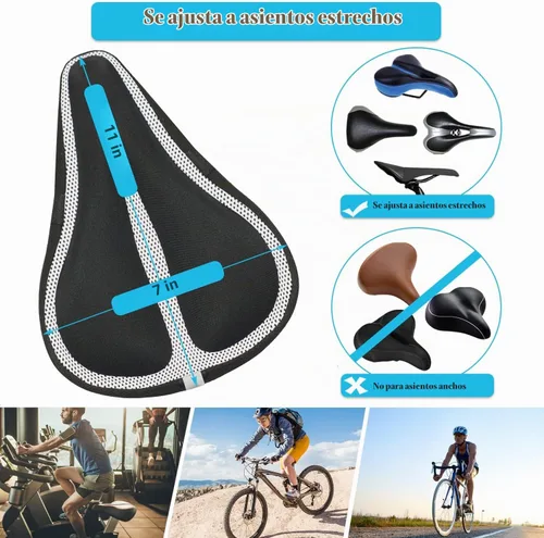 Vista 3 de Geronmine Funda de Asiento de Bicicleta de Gel Acolchada Cubiertas de Sillín de Bicicleta para Mujeres y Hombres, Funda de Cojín de Asiento