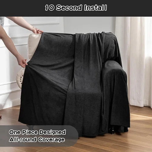 Vista 4 de MEETSKY Funda para silla reclinable, a prueba de arañazos, para gatos, fundas de sofá de gran tamaño, lavable para sofá individual, funda suave