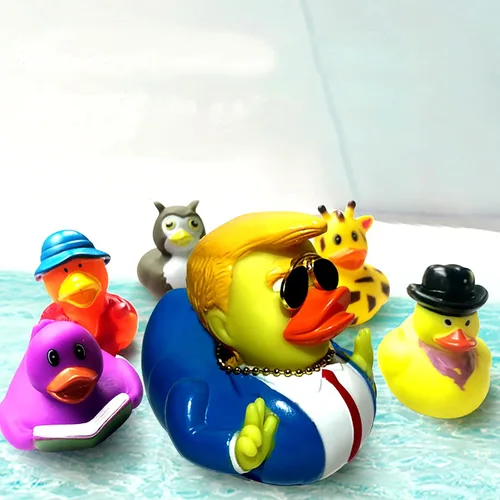 Vista 3 de Jeeps Duck Rubber Duckies Trump Collection Baby Bath Ducking Toy Car Accessories Decoración para niños Patos de resina de goma a granel Decoración