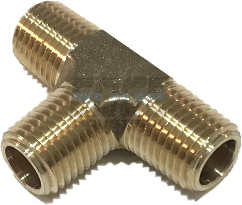Vista 5 de Forjado todo macho TEE 1/4" NPT combustible/aire/agua/aceite/gas WOG (cantidad 10)