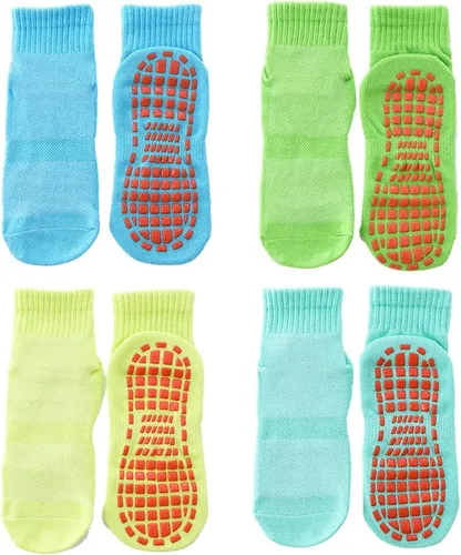 Vista 7 de Calcetines antideslizantes para trampolín, calcetines antideslizantes para el suelo para ejercicios, gimnasio, yoga