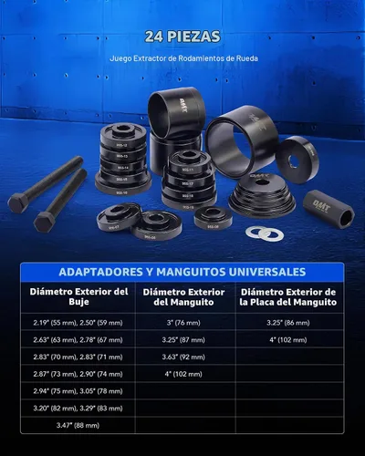 Vista 3 de Kit de prensa de rodamientos de rueda Orion Motor Tech para extracción e instalación de rodamientos de rueda delantera, juego de herramientas