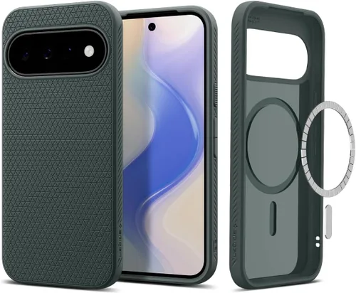 Vista 17 de Spigen Funda para Pixel 10/10 Pro, Liquid Air MagFit (2025) [diseñada para Pixelsnap, compatible con accesorios MagSafe] - Verde abismo Compatible