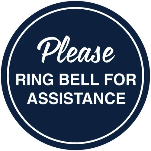 Vista 15 de Signs ByLITA Circle Please Ring Bell For Assistance - Letrero de pared o puerta Fácil instalación Letrero de recepción de recepción