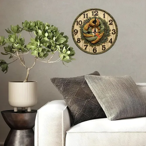 Vista 5 de Vintage Maple Wood Wall Clock for Home Office25cmx25cm