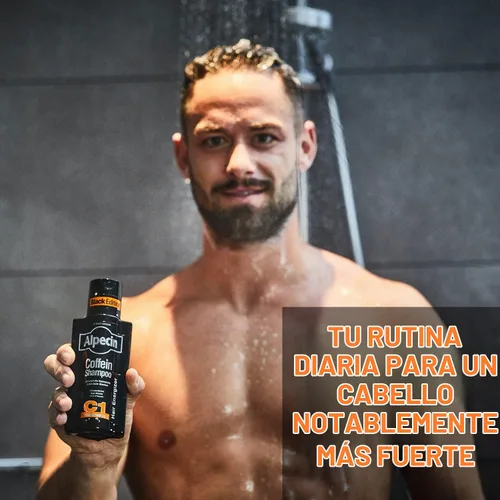 Vista 4 de Alpecin Champú C1 Cafeína Edición Negra, 2 x 8.5 fl oz – Para el crecimiento natural del cabello