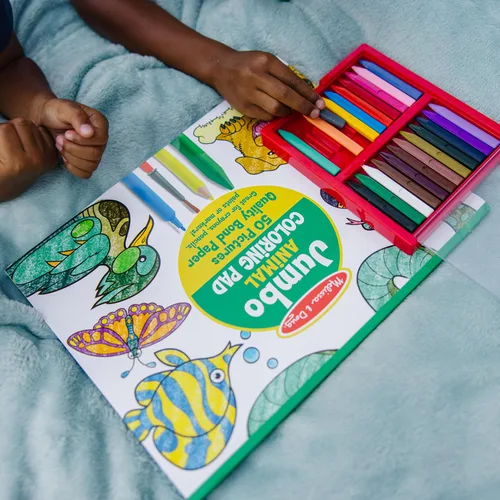 Vista 7 de Melissa & Doug Jumbo Coloring Pad, animales, Multicolor