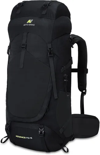 Vista 13 de N NEVO RHINO - Mochila de senderismo con marco interno 50, 60, 65, 70 y 80 L, mochila impermeable para escalar, camping, con cubierta de lluvia