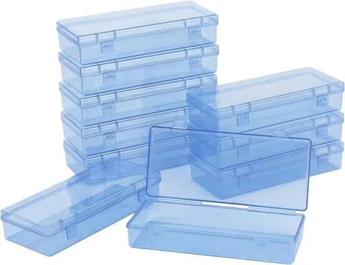Vista 23 de LJY 100 contenedores rectangulares vacíos de plástico transparente con tapas con bisagras (2.2 x 1.6 x 0.8 pulgadas, transparente)