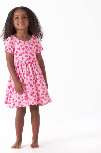 Vista 2 de Gerber Vestido de Manga Corta Giratorio Suave como Mantequilla para Niñas Bebés/Niñas Pequeñas con Viscosa Hecha de Eucalipto Corazón de fieltro