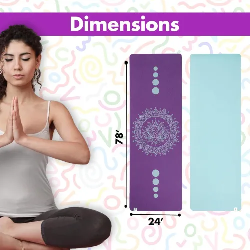 Vista 7 de Tapete de yoga – Esterilla de yoga reversible de 0.236 in con impresión premium, extra gruesa y grande, antideslizante, para todo tipo de yoga