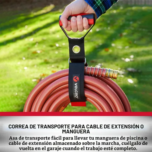 Vista 3 de VELCRO - Correa de transporte con asa, capacidad de 100 libras, tamaño mediano, color negro