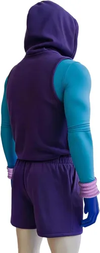 Vista 4 de Heman - Disfraz de esqueleto de rey esqueleto, traje de cosplay Morado