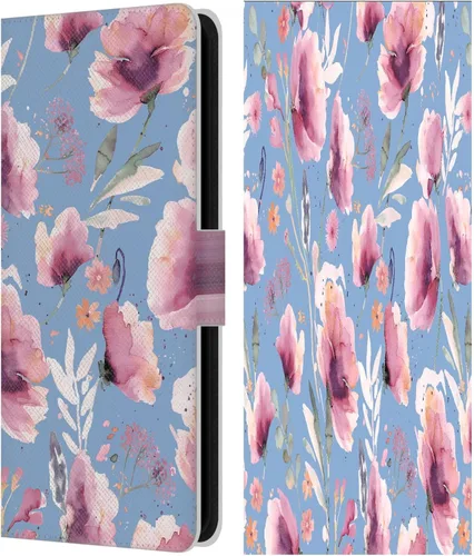 Vista 13 de Head Case Designs Officially Licensed Ninola Abstract Poppies Lilac Floral Leather Wallet Case Compatible with Samsung Galaxy A07 4G