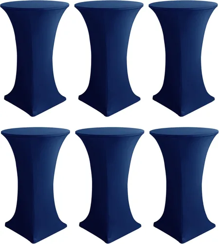 Vista 20 de HolidayIdeas Fundas para Mesa de Cóctel, Paquete de 2 - Manteles de Cóctel de Spandex Elástico Ajustado con Esquinas Cuadradas