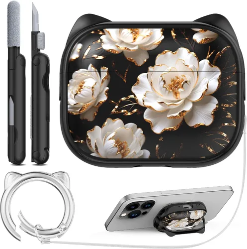 Vista 28 de RFUNGUANGO AirPods Pro Funda Transparente TPU Suave Transparente Blanco