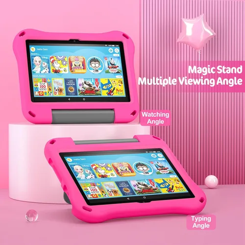 Vista 3 de Funda para tablet H D 8 para niños, funda para tablet 8 Plus (apta para versión 2022 y 2020), Auorld a prueba de niños, ligera, a prueba de golpes
