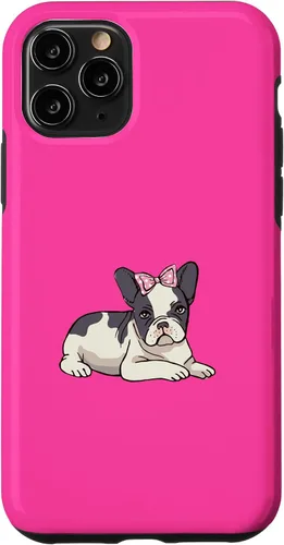 Vista 10 de iPhone 15 Francés Bulldog Francés Perro Cachorro Lindo Arco Mascota Cachorros Amor Caso