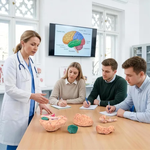 Vista 6 de Modelo de cerebro humano, modelo de anatomía cerebral magnética desmontable de tamaño natural de 8 partes, 32 estructuras cerebrales numeradas